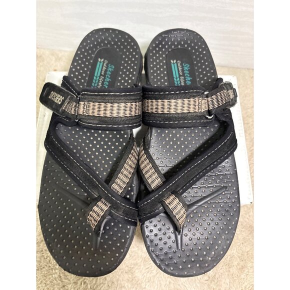 Skechers Sandals Outdoor Lifestyle Women Girls Adjustable Black Brown Size 6 - Picture 5 of 15
